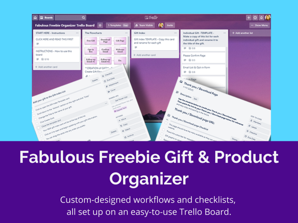 Fabulous Freebie Gift & Product Organizer